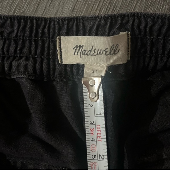 Madewell Garment-Dyed Cargo Jogger Pants Black Coal Size 31 Baggy Pull On Ankle - Picture 8 of 15